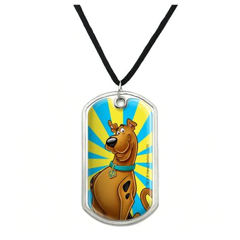 Scooby Doo Character Military Dog Tag Pendant Necklace With Cord