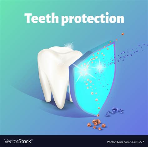Teeth Protection Concept A Tooth Being Protected Vector Image