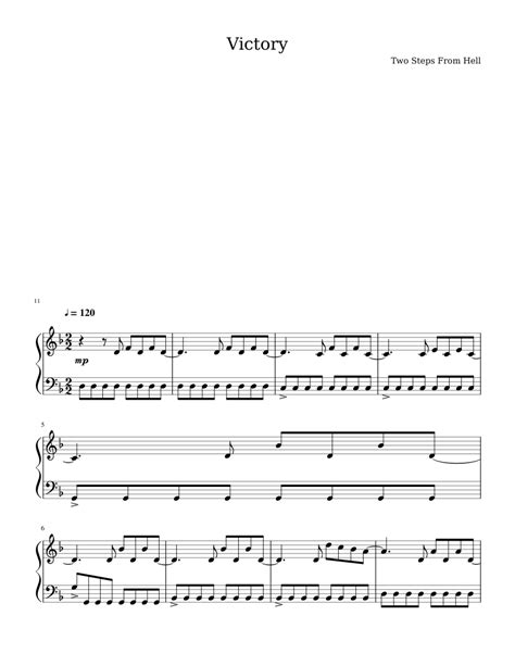 Victory Battlecry Two Steps From Hell Sheet Music For Piano Download