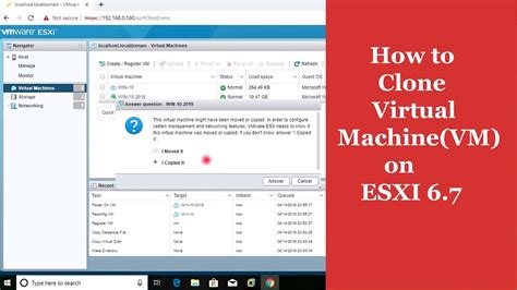 How To Clone Virtual Machine On Vmware Vsphere Hypervisor Esxi Youtube