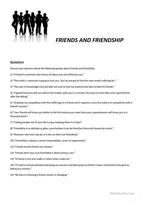 friends  friendship worksheet  esl printable worksheets
