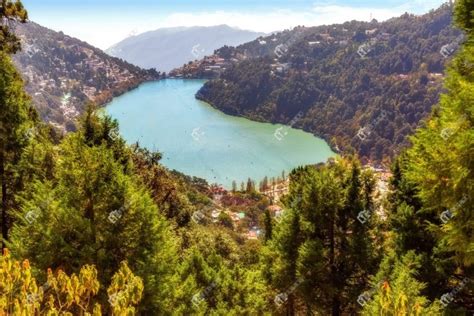 Aerial View Of Nainital Lake With Scenic Landscape At Uttarakhand
