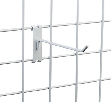 8 White Wire Grid Panel Display Hook Metal With Gloss Finish