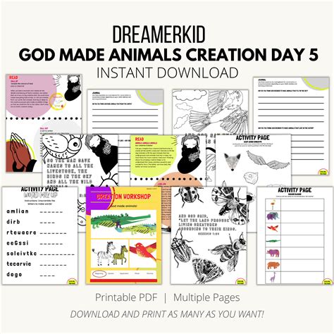 God Made Animals Creation Day 5 Lesson Genesis 1 Bible Study W
