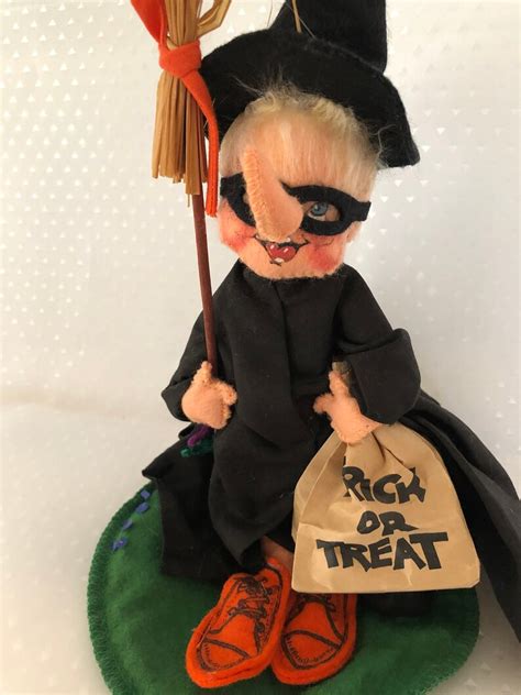 Vintage Annalee Halloween Trick Or Treat Witch With Broom Etsy