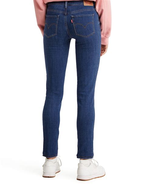 Levis Womens 711 Skinny Stretch Mid Rise Skinny Jeans Marine Overboard