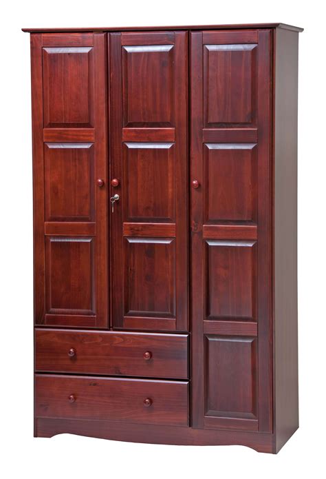 An armoire makes a good place to store jackets, coats, hats, snow boots, umbrellas, and rain gear if you dont happen to have a coat closet. Palace Imports Grand Solid Wood Locking Wardrobe/Closet/Armoire With 2 Drawers And 4 Shelves in ...