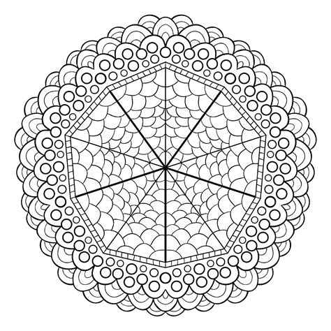 Mandala Composed Of Rounded Patterns Mandalas With Geometric Patterns