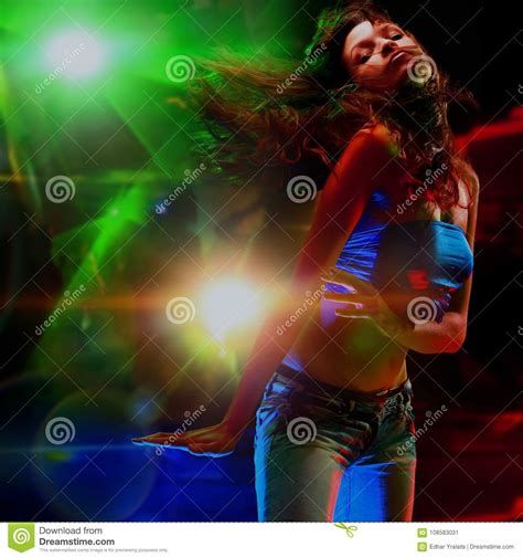 Beautiful Young Woman Dancing In The Nightclub Stock Image Image Of Pretty Energy 108583031