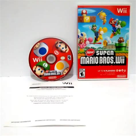 NEW SUPER MARIO Bros Wii Nintendo 2009 Game Complete W Manual Insert