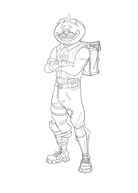 Coloriage Fortnite Tomato Head Skin Coloring Page Jecolorie Com My