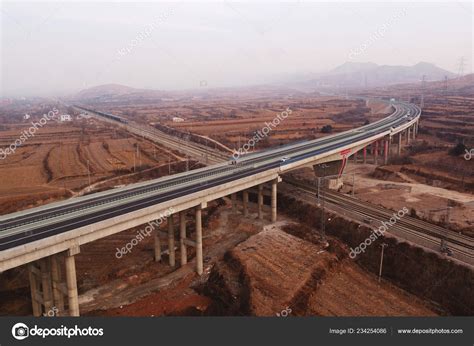 Aerial View Taihang Mountain Expressway North China Hebei Province