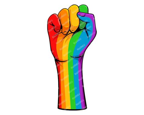 gay fist pride symbol rainbow flag lgbt pride rights power etsy