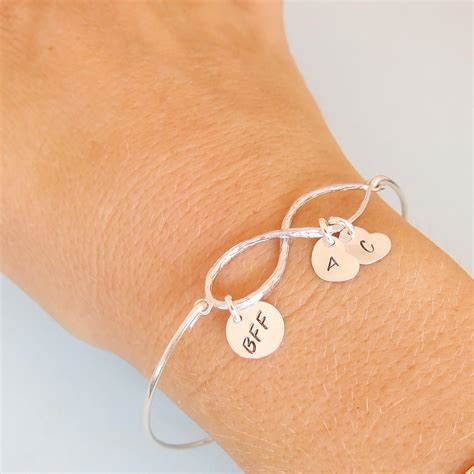 set of 2 bff bracelets 2 bangles personalized best friends ts 2 friendship ts christmas