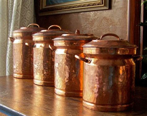 Want to find the perfect kitchen canister sets? Vintage Turkish Copper Canister Set | Copper canisters ...
