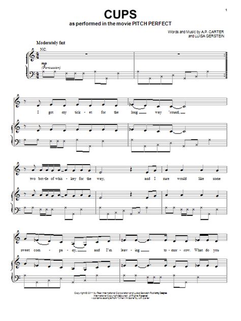 Anna Kendrick Cups When Im Gone Sheet Music Notes Download
