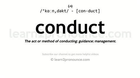 Pronunciation Of Conduct Definition Of Conduct Youtube