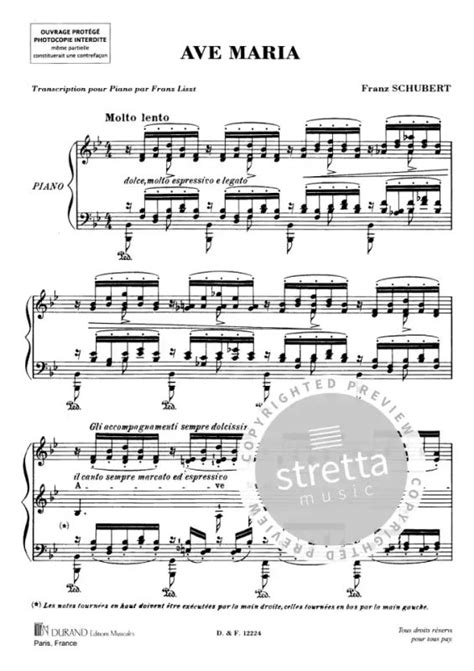 Ave Maria Transcription From Franz Schubert Buy Now In The Stretta