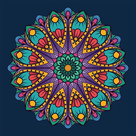 Young women used to adorn themselves. Ornamental mandala on dark blue background 532420 ...