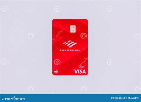 A New Vertical Bank Of America Contactless Debit Card Editorial Stock