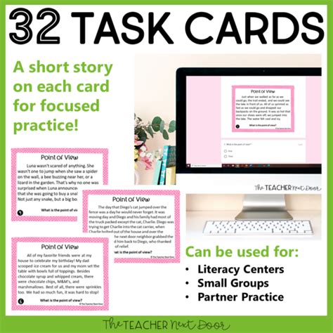 Point Of View Using Literature Task Cards Print And Digital The