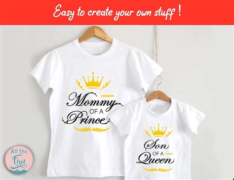 Mommy Of A Prince Svg Son Of A Queen Svg Mother And Son Crown Etsy