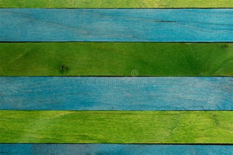 Beautiful Texture Of Natural Wood Slats Of Blue Turquoise And Green