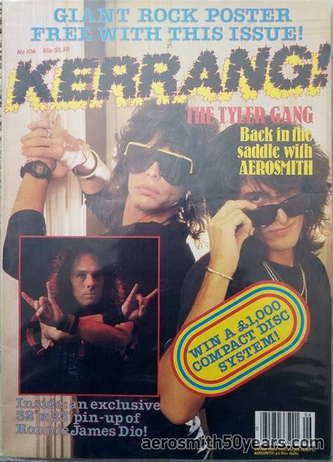 Kerrang 106 1985 Back In The Saddle With Aerosmith Uk Magazine