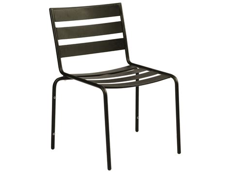 Woodard Cafe Series Wrought Iron Dining Chair In Textured Black 11000292