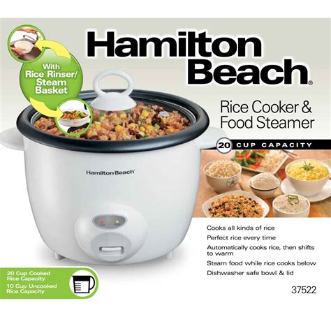 Hamilton Beach 20 Cup Capacity Cooked Rice Cooker 37522