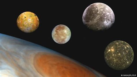 Er umkreist jupiter in einer etwas größeren umlaufbahn als die. Jupiter-Monde Montage (NASA/JPL/DLR)