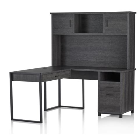 Realspace Dejori 59w L Shape Corner Desk With Hutch Charcoal Zerbee
