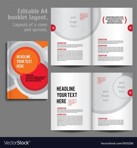A4 Booklet Layout Design Template With Cover Vector Image