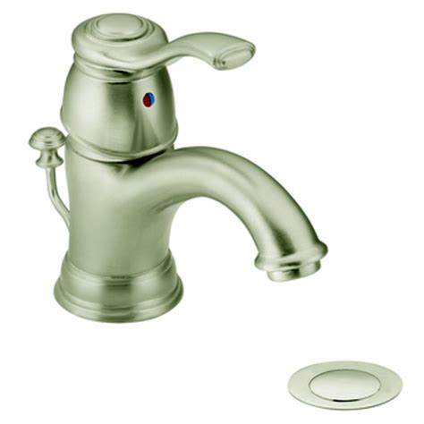 Moen 100012 cp solid hdle Moen Kingsley Single Hole 1-Handle Low Arc Bathroom Faucet ...