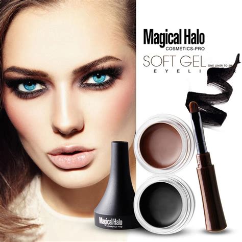 Magical Halo Mini Eyeliner Gel Cream With Brush Makeup Cosmetic Black