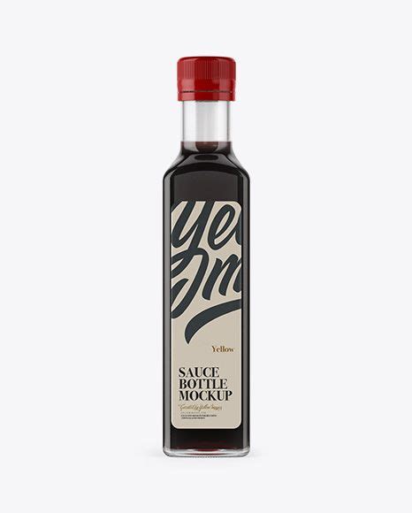 Download Glass Bottle 250ml w/ Wild Elderflower Vinegar Mockup in Bottle Mockups on Yellow Images Object ...