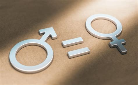 Ilustração 3d De Símbolos Masculinos E Femininos Com Sinal De Igual Sobre O Fundo De Papel