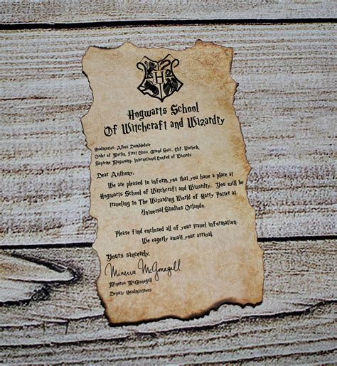 Carta De Aceptaci N Personalizada De Hogwarts Universal Etsy M Xico