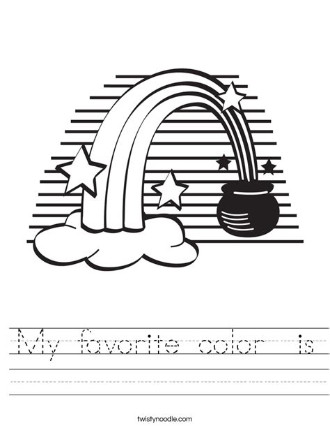 My Favorite Color Is Worksheet Twisty Noodle