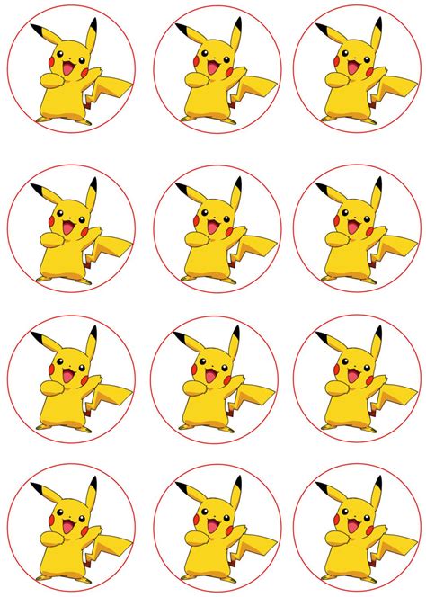 He just got into pokemon, and i thought why not surprise him with a pikachu cake. Pikachu Edible Image Cupcake Toppers by ShoreCakeSupply on ...