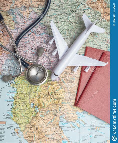 Requires a primary health plan; Health/medical Tourism Or Foreign Insurance Travel Stock Image - Image of atlas, blur: 126624191