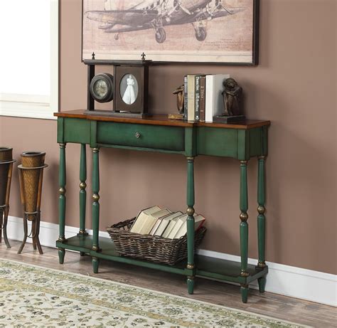 Convenience Concepts Wyoming Two Tone Antique Console Table