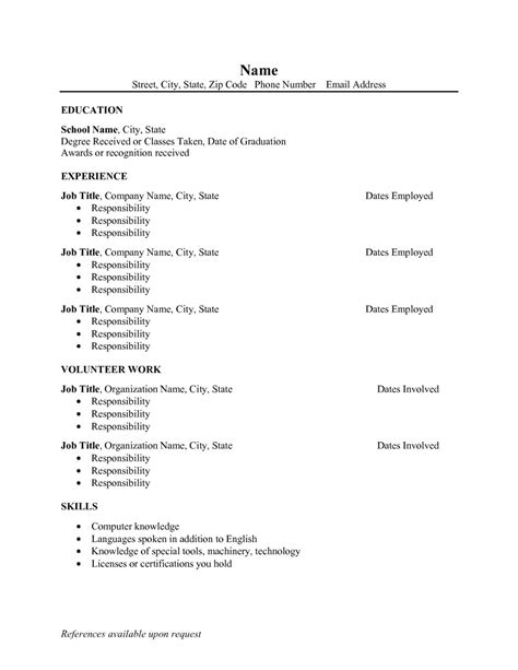 The Inspiring Blank Resume Examples Blank Resume Template Pdf Free