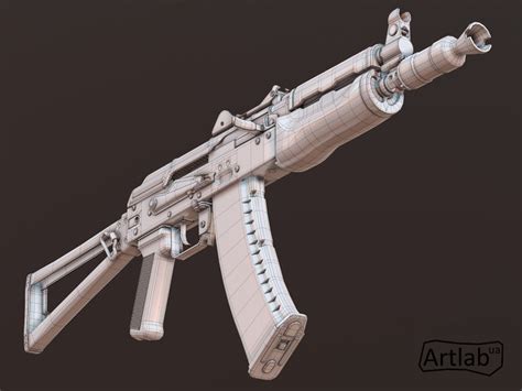 Aks 74u Assault Rifle 3d Model 3d Weapon Model 3d Gun Etsy