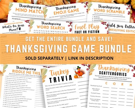 Thanksgiving Riddles Thanksgiving Games Printable Funny Etsy