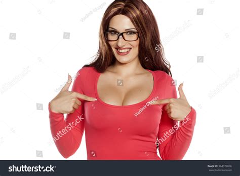 Sexy Redhead Proud Her Big Breasts Shutterstock
