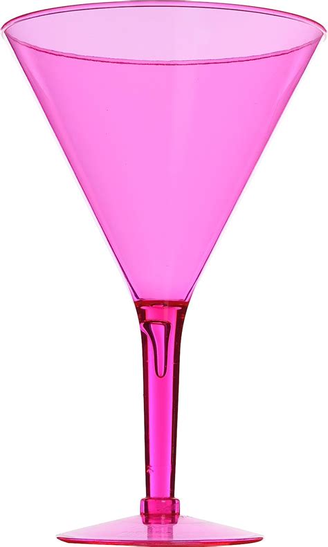 Amscan 1 Count 32 Oz Plastic Martini Glass Jumbo Bright Pink Martini Glasses