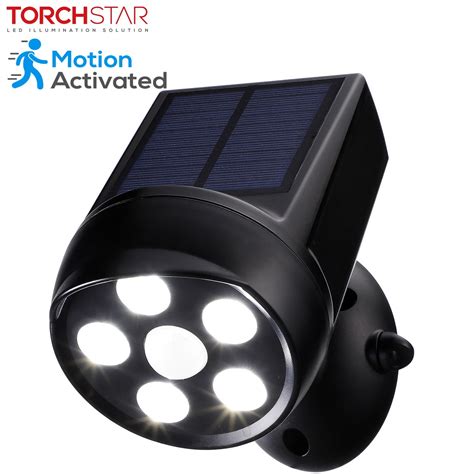 Torchstar Outdoor Led Solar Motion Sensor Security Lights Black