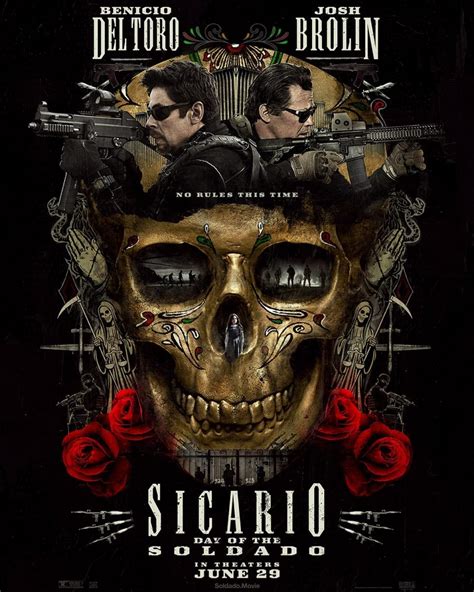 Sicario (si.ˈka.ɾjo, spanish for hitman) is a 2015 american action thriller film directed by denis villeneuve, written by taylor sheridan and starring emily blunt, benicio del toro, and josh brolin. New Poster For SICARIO: DAY OF THE SOLDADO Has A Lot Going ...
