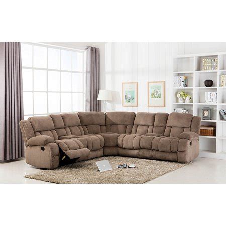 · the design of the sofa makes it a comfortable. Classic Large Linen Fabric L Shape Sectional Recliner Sofa Couch (Hazelnut) - Walmart.com